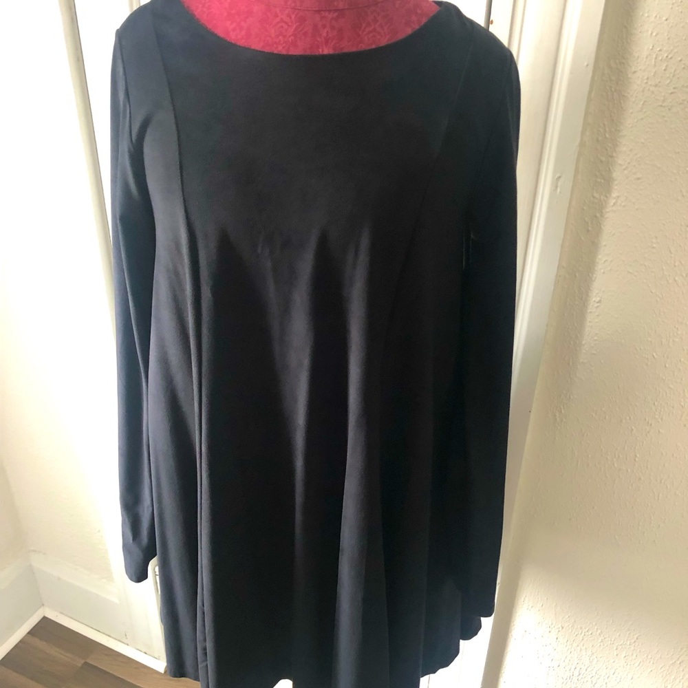 Dainty Hooligan: Black suede shift dress